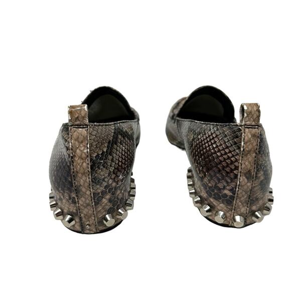 Jeffrey Campbell Barnett Snakeskin Embossed Studded Loafers Size 7 - Picture 4 of 9
